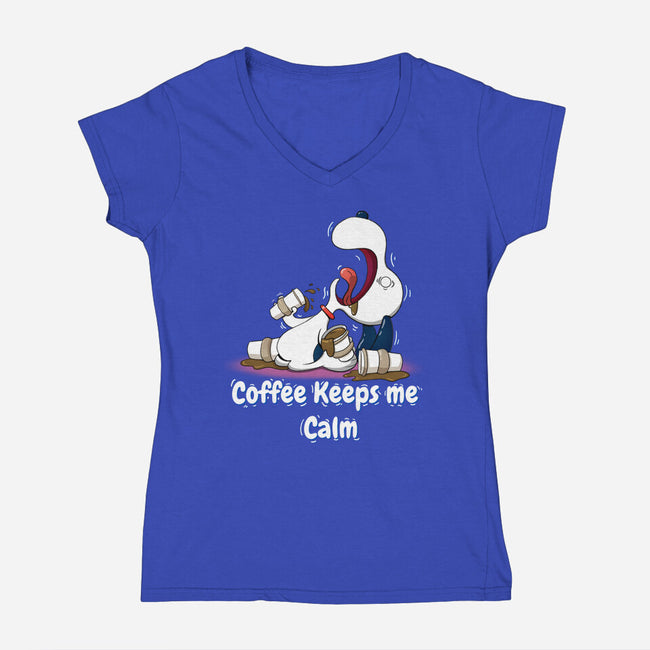 Keeps Me Calm-Womens-V-Neck-Tee-MaxoArt