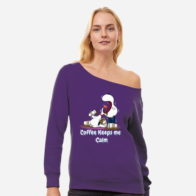 Keeps Me Calm-Womens-Off Shoulder-Sweatshirt-MaxoArt