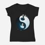 Swan White And Black-Womens-V-Neck-Tee-Vallina84