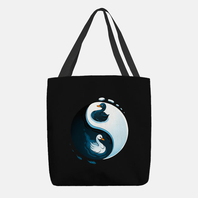 Swan White And Black-None-Basic Tote-Bag-Vallina84