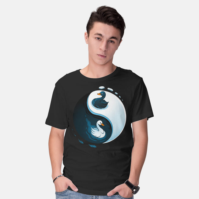 Swan White And Black-Mens-Basic-Tee-Vallina84