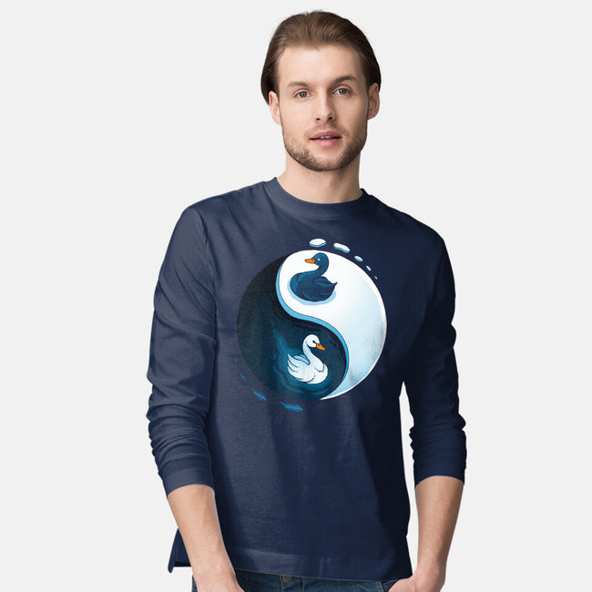 Swan White And Black-Mens-Long Sleeved-Tee-Vallina84