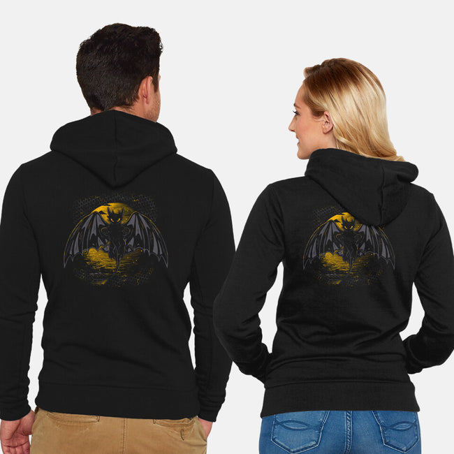 Night Dragon-Unisex-Zip-Up-Sweatshirt-yumie