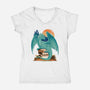 Book Of Dragon And Fantasy-Womens-V-Neck-Tee-dandingeroz