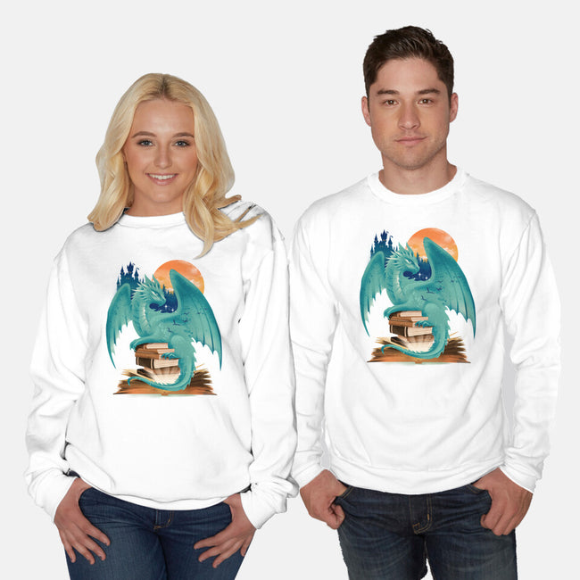 Book Of Dragon And Fantasy-Unisex-Crew Neck-Sweatshirt-dandingeroz