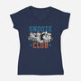 Snooze Club-Womens-V-Neck-Tee-glitchygorilla