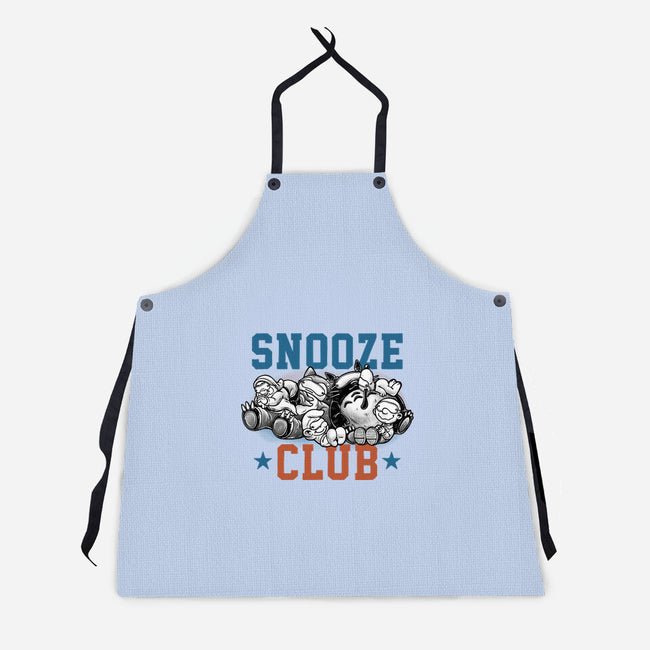 Snooze Club-Unisex-Kitchen-Apron-glitchygorilla