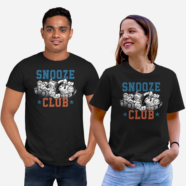 Snooze Club-Unisex-Basic-Tee-glitchygorilla