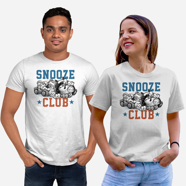 Snooze Club-Unisex-Basic-Tee-glitchygorilla