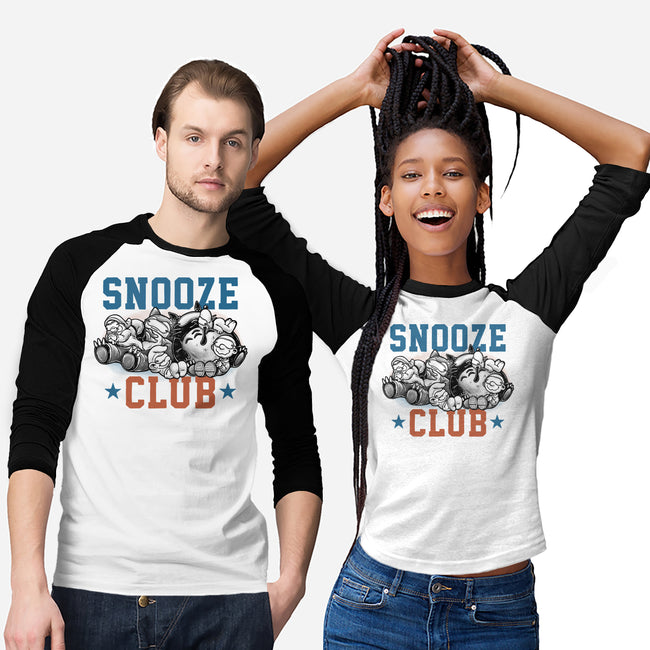 Snooze Club-Unisex-Baseball-Tee-glitchygorilla