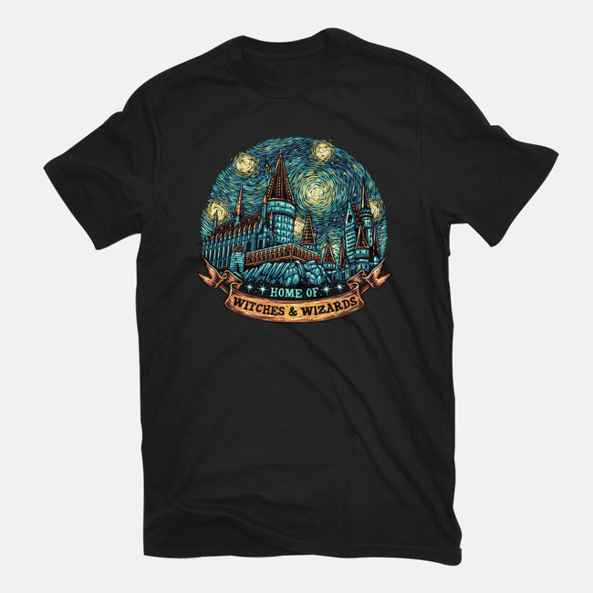 Home Of Witches And Wizards-Unisex-Basic-Tee-glitchygorilla