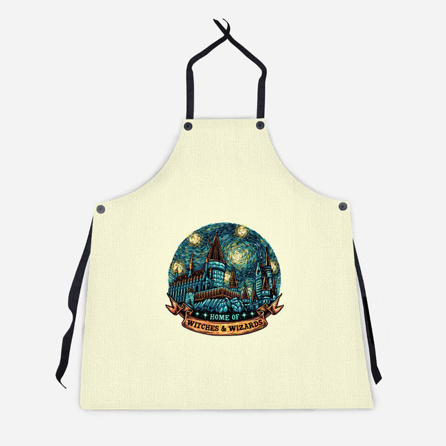 Home Of Witches And Wizards-Unisex-Kitchen-Apron-glitchygorilla