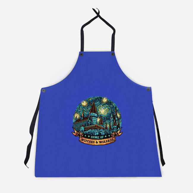 Home Of Witches And Wizards-Unisex-Kitchen-Apron-glitchygorilla