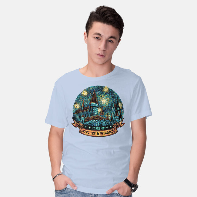 Home Of Witches And Wizards-Mens-Basic-Tee-glitchygorilla