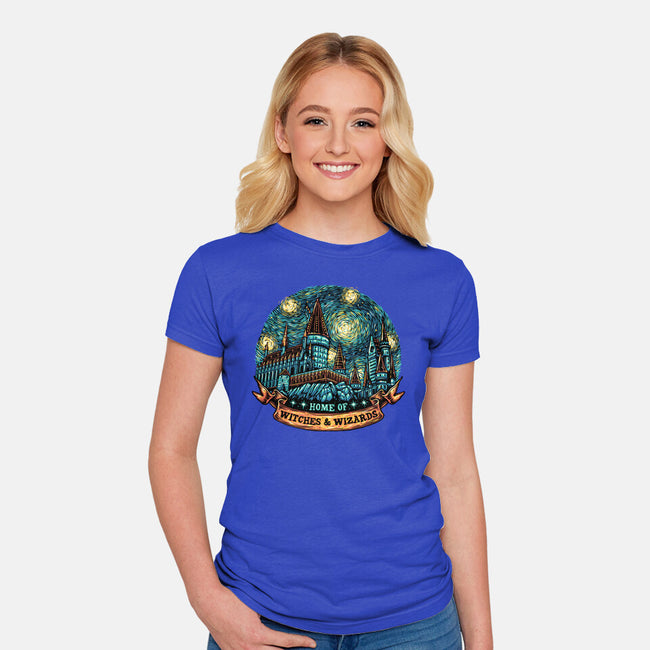 Home Of Witches And Wizards-Womens-Fitted-Tee-glitchygorilla