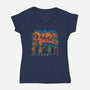 Pizza Turtle Graffiti-Womens-V-Neck-Tee-Studio Mootant