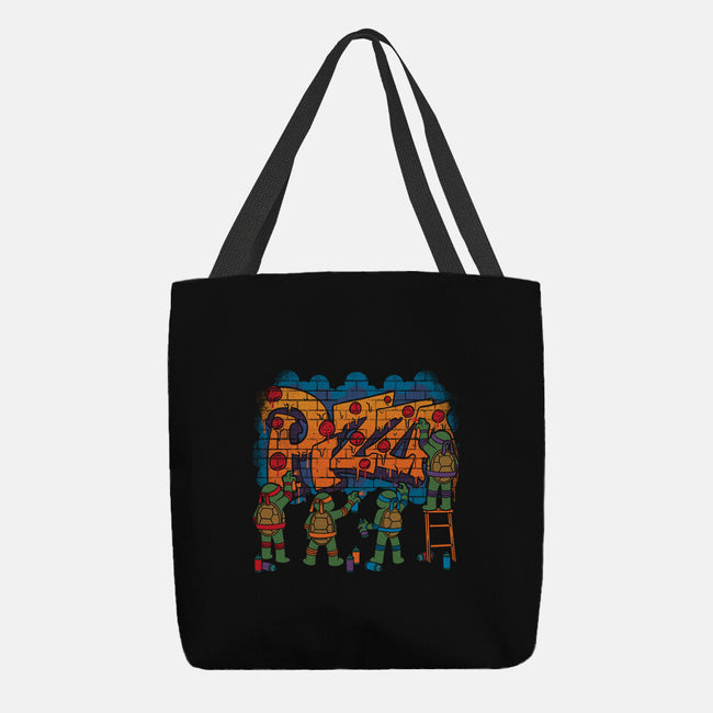 Pizza Turtle Graffiti-None-Basic Tote-Bag-Studio Mootant