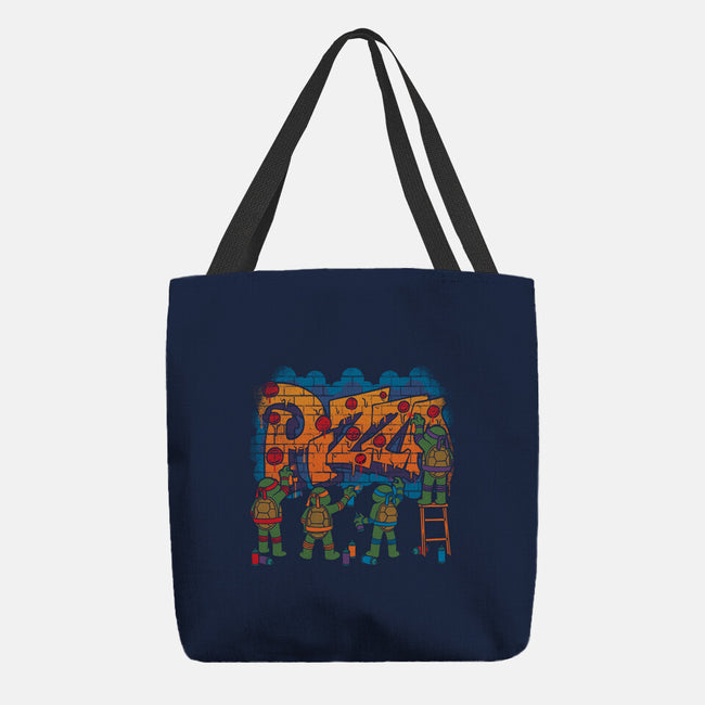 Pizza Turtle Graffiti-None-Basic Tote-Bag-Studio Mootant