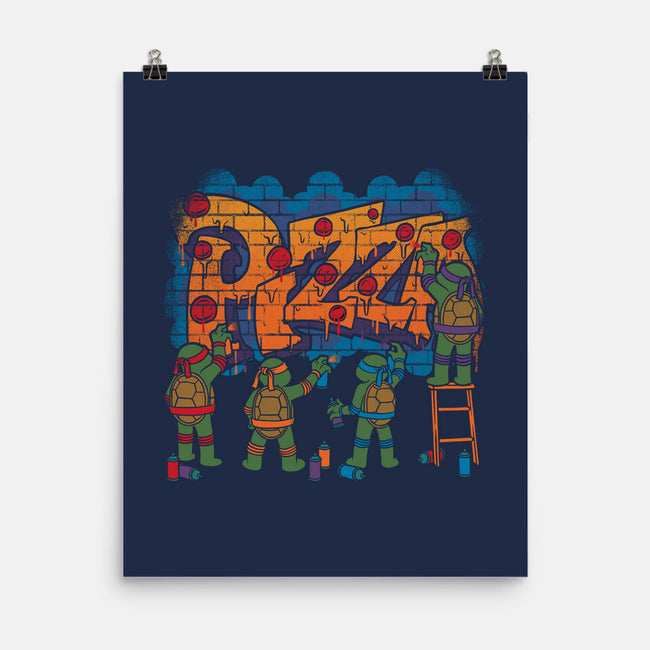 Pizza Turtle Graffiti-None-Matte-Poster-Studio Mootant