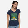 Genious Dog-Womens-V-Neck-Tee-nickzzarto