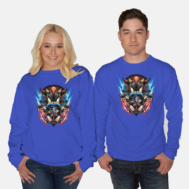 Shadow Of Speed-Unisex-Crew Neck-Sweatshirt-glitchygorilla