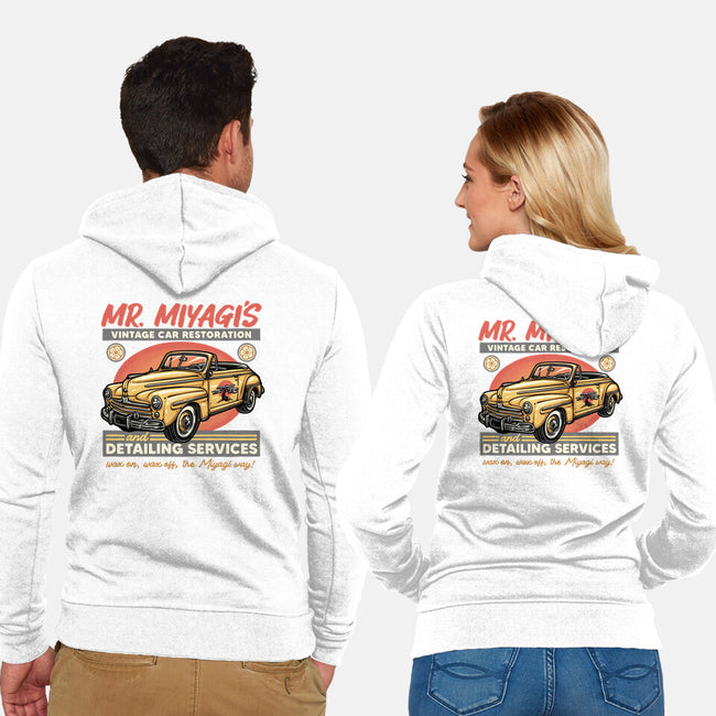 Miyagi Vehicle Restoration-Unisex-Zip-Up-Sweatshirt-glitchygorilla