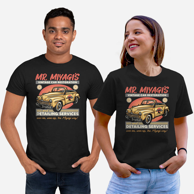 Miyagi Vehicle Restoration-Unisex-Basic-Tee-glitchygorilla