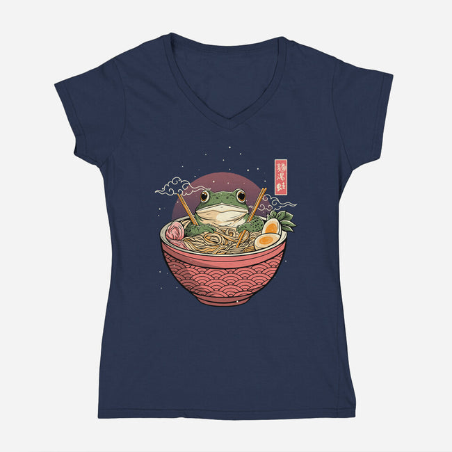 Toad Ramen Bath-Womens-V-Neck-Tee-constantine2454