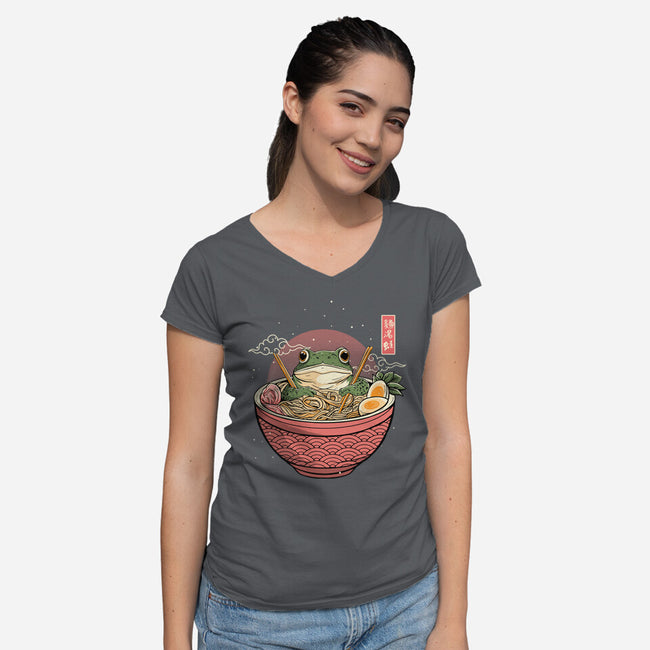 Toad Ramen Bath-Womens-V-Neck-Tee-constantine2454