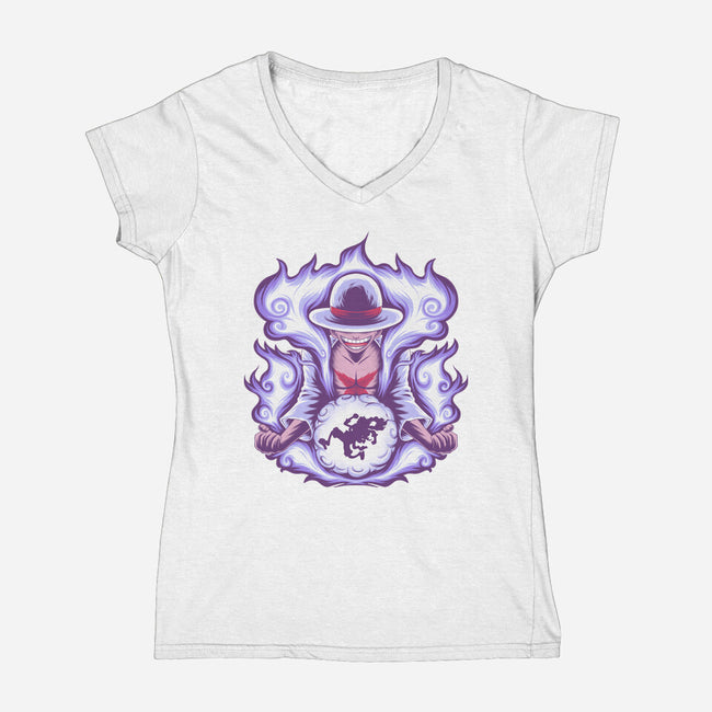 Gear 5 Pirate King-Womens-V-Neck-Tee-rmatix