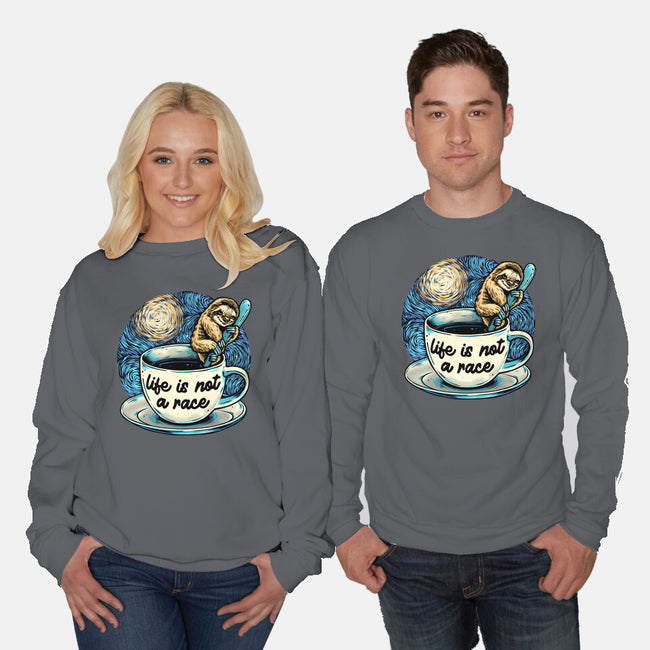 Life Is Not A Race-Unisex-Crew Neck-Sweatshirt-glitchygorilla