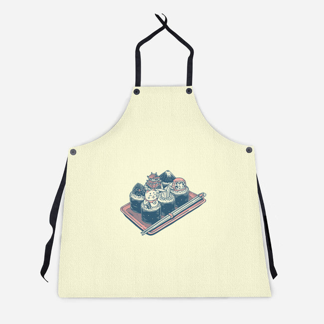 Sushi Family-Unisex-Kitchen-Apron-glitchygorilla