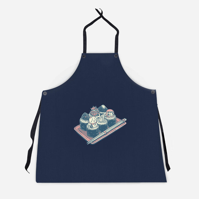 Sushi Family-Unisex-Kitchen-Apron-glitchygorilla