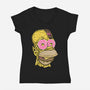 Snack Head-Womens-V-Neck-Tee-glitchygorilla