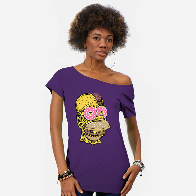 Snack Head-Womens-Off Shoulder-Tee-glitchygorilla