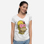 Snack Head-Womens-V-Neck-Tee-glitchygorilla