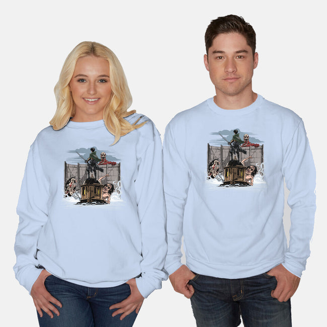 Wanderer Above The Sea Of Titans-Unisex-Crew Neck-Sweatshirt-zascanauta