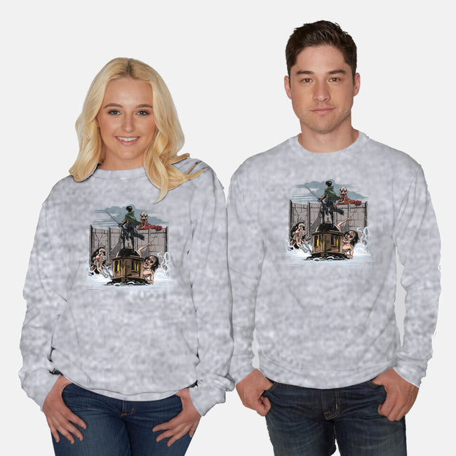 Wanderer Above The Sea Of Titans-Unisex-Crew Neck-Sweatshirt-zascanauta