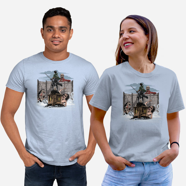 Wanderer Above The Sea Of Titans-Unisex-Basic-Tee-zascanauta