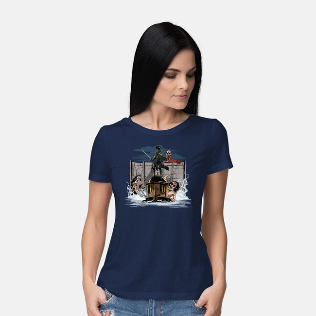 Wanderer Above The Sea Of Titans-Womens-Basic-Tee-zascanauta