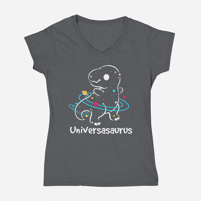 Universasaurus-Womens-V-Neck-Tee-NemiMakeit