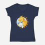 Sun Moon Kitten-Womens-V-Neck-Tee-Vallina84