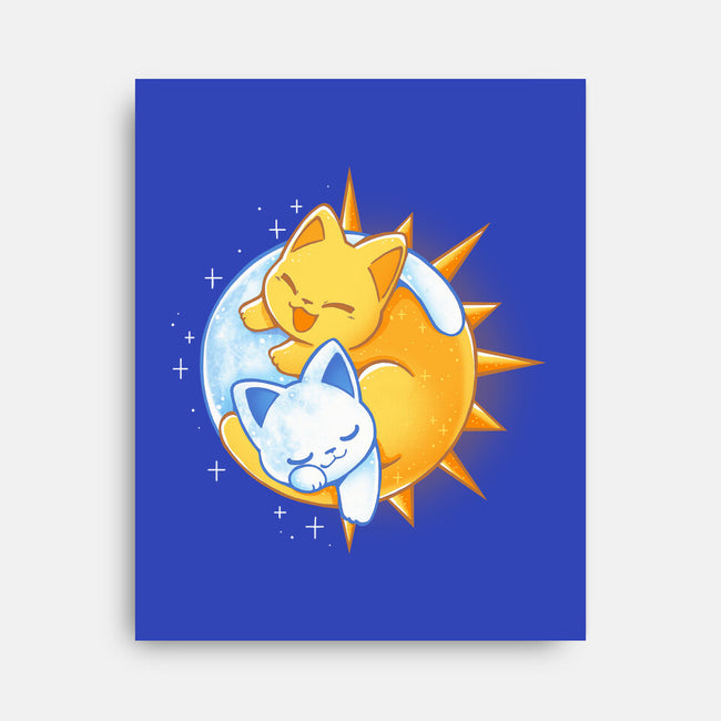 Sun Moon Kitten-None-Stretched-Canvas-Vallina84