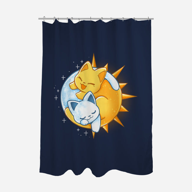 Sun Moon Kitten-None-Polyester-Shower Curtain-Vallina84