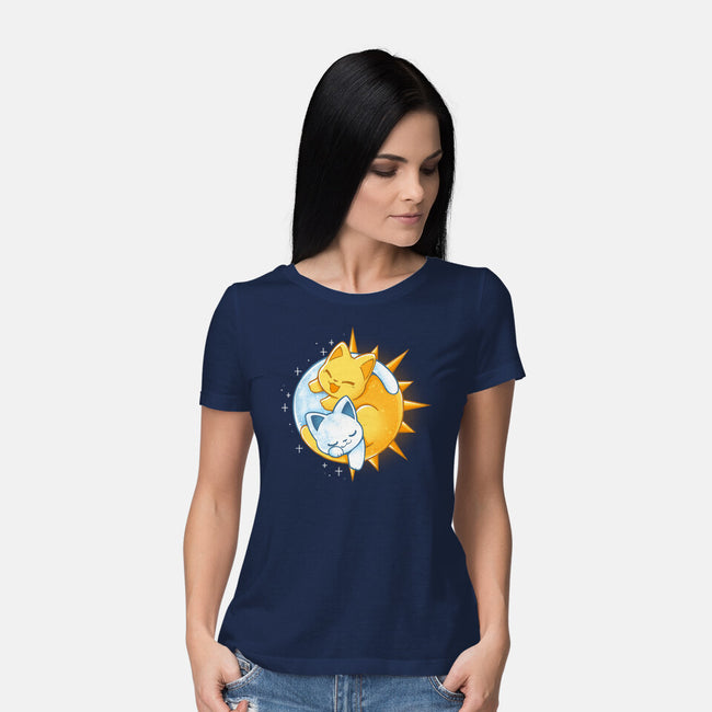 Sun Moon Kitten-Womens-Basic-Tee-Vallina84