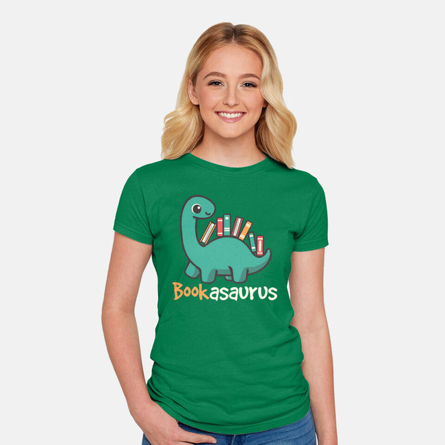 Bookasaurus-Womens-Fitted-Tee-NemiMakeit