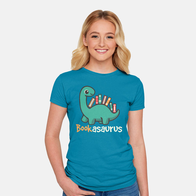 Bookasaurus-Womens-Fitted-Tee-NemiMakeit