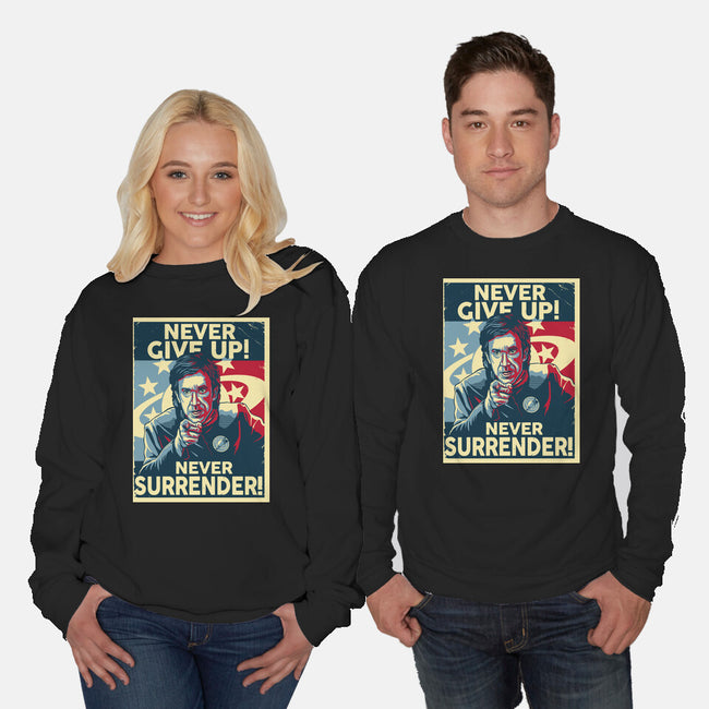 Never Give Up-Unisex-Crew Neck-Sweatshirt-daobiwan