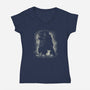 Darkness Lion-Womens-V-Neck-Tee-Vallina84