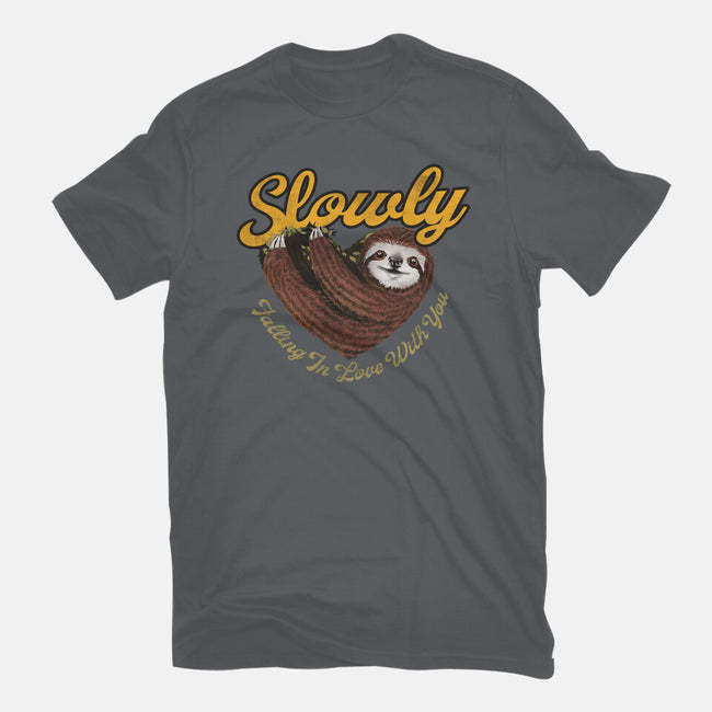 Slowly In Love Sloth-Unisex-Basic-Tee-dandingeroz